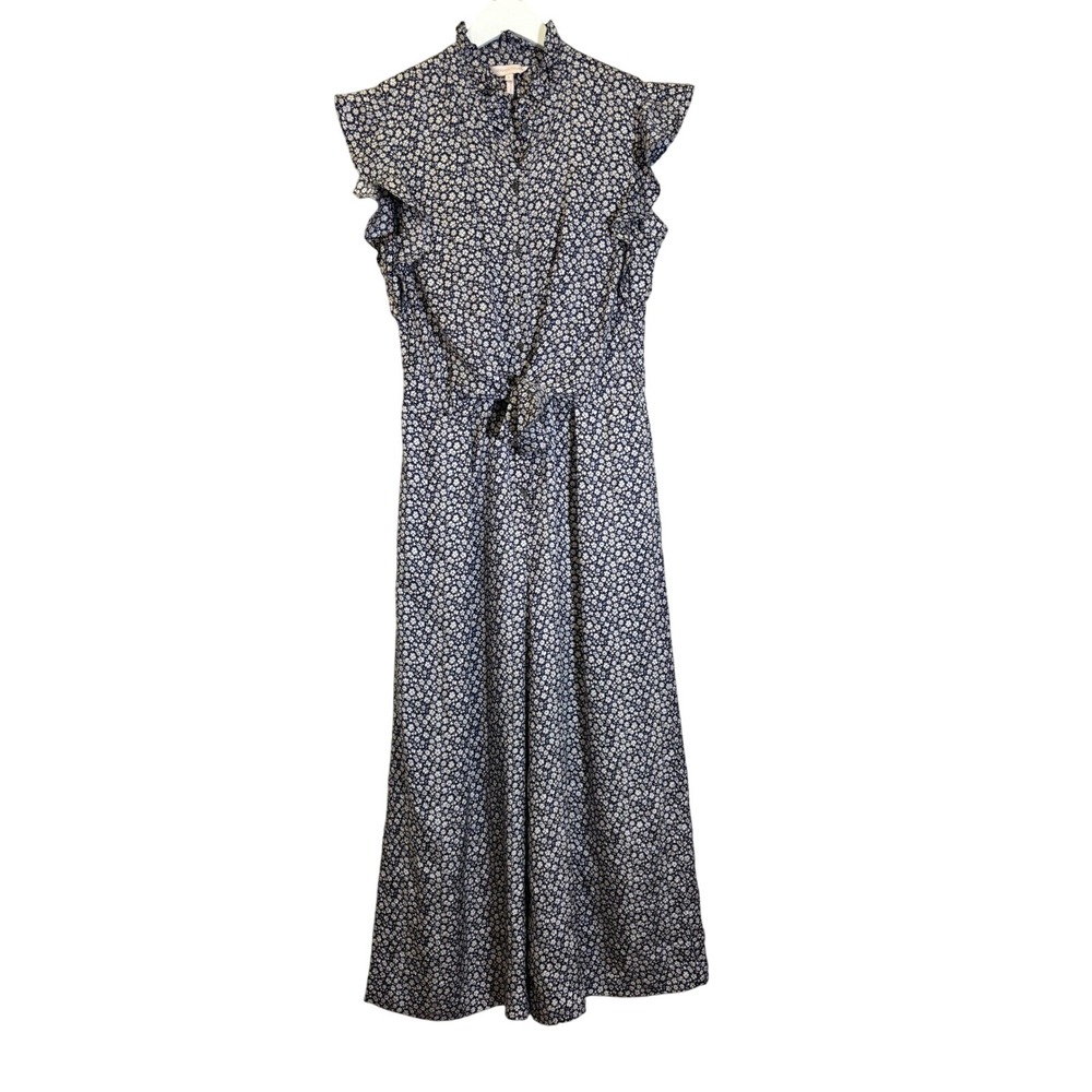 Rebecca Taylor Silk Ruffle Jumpsuit Tie Waist Casual Summer -‎ size 8